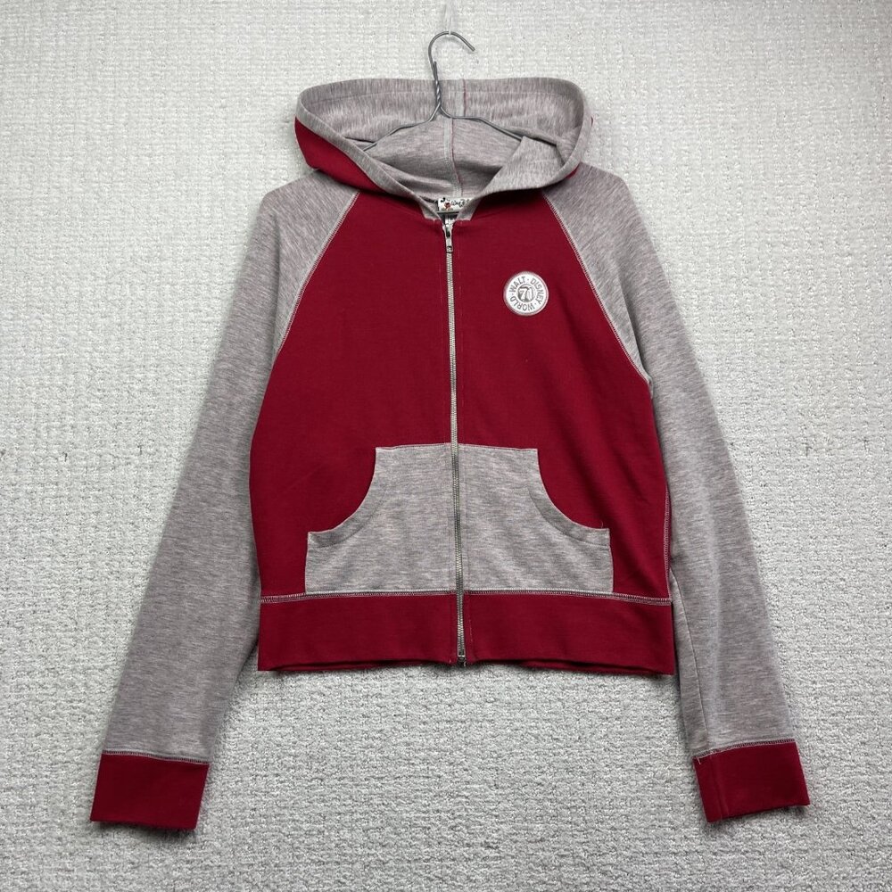 VTG Walt Disney World 71 Women’s Size M Full Zip Hoodie Red / Gray Retro
